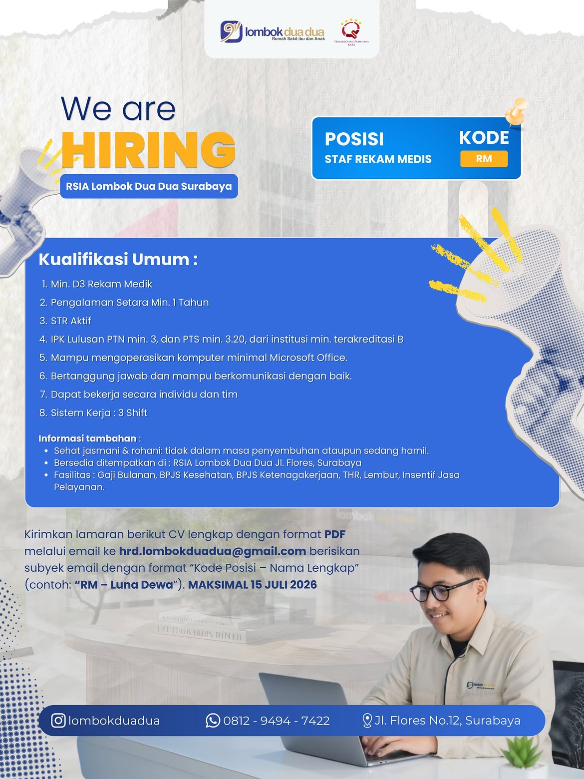 WE ARE HIRING 💼Kami memanggil talenta-talenta berdedikasi yang siap memberikan pelayanan terbai (2)