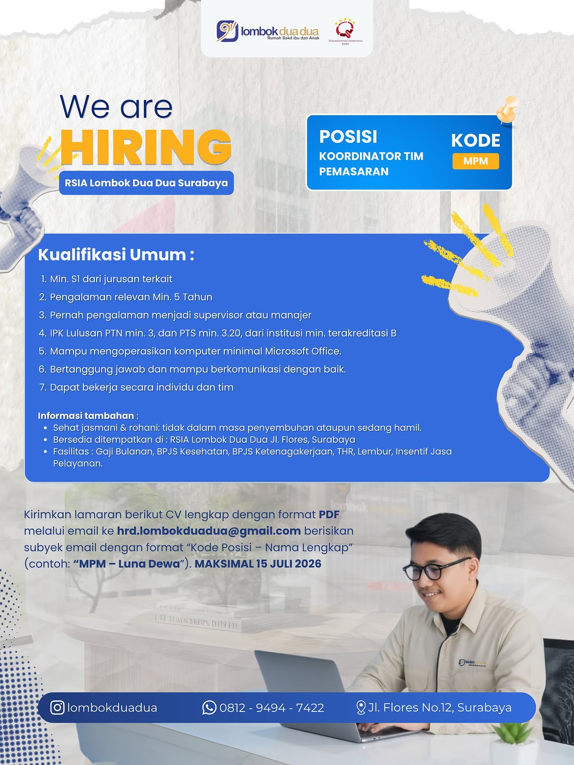 WE ARE HIRING 💼Kami memanggil talenta-talenta berdedikasi yang siap memberikan pelayanan terbai (3)