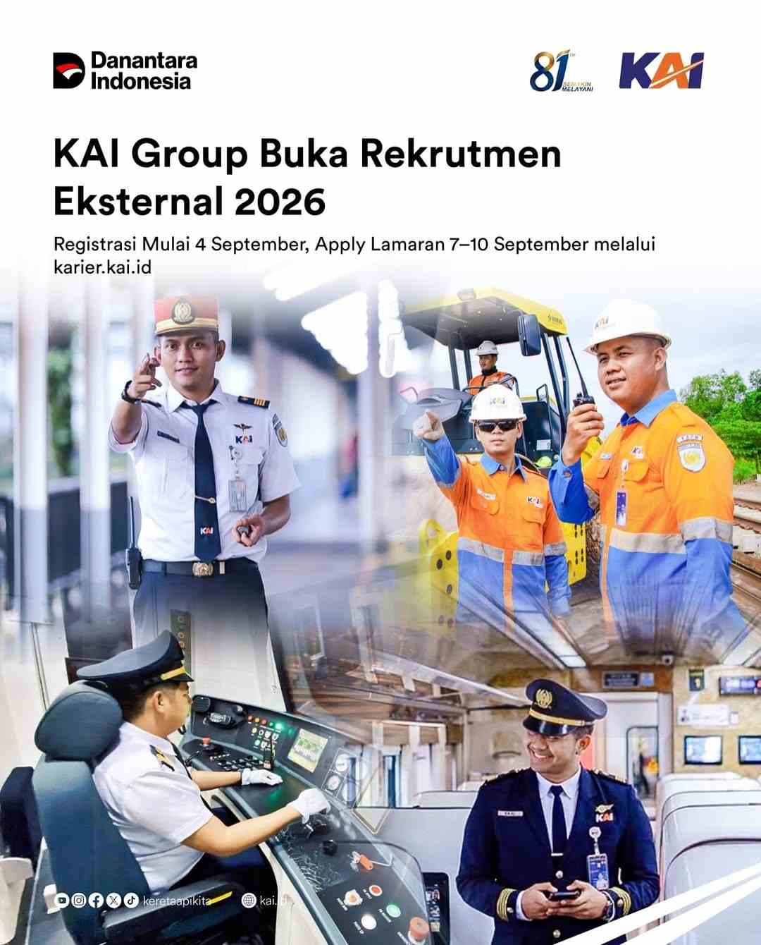 KAI Group Buka Rekrutmen Eksternal 2026Railfriends Rekrutmen Eksternal KAI Group 2026 resmi di-100kb