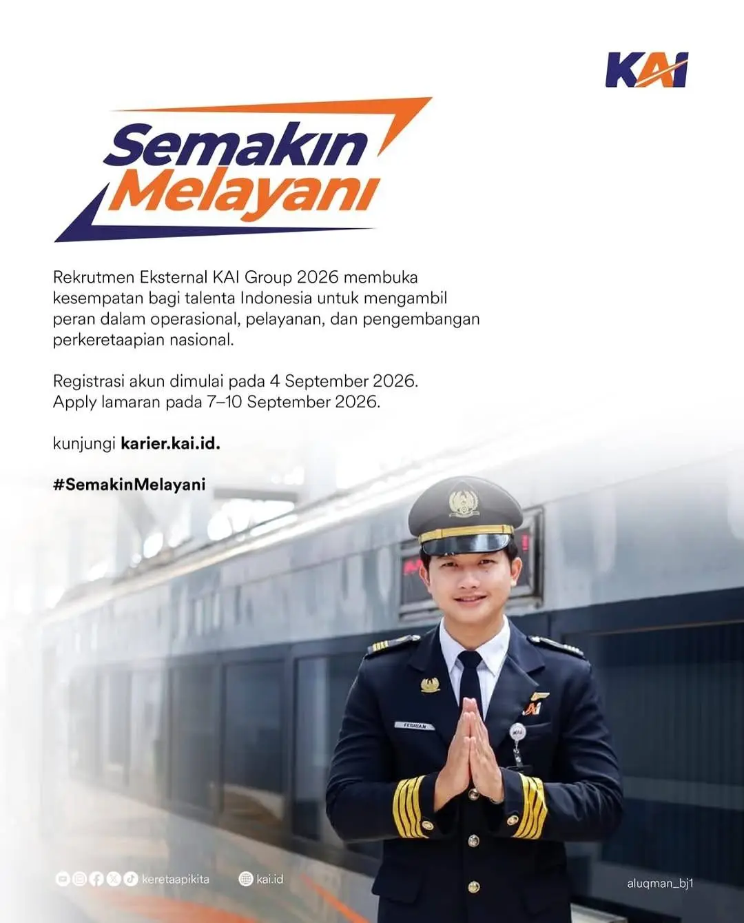 KAI Group Buka Rekrutmen Eksternal 2026Railfriends Rekrutmen Eksternal KAI Group 2026 resmi di 7-100kb